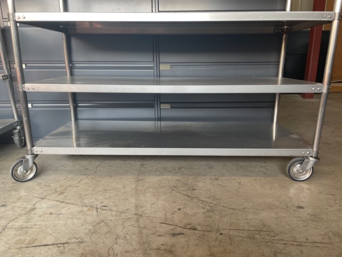 Lot of (3) Rolling Metal Racks for sale