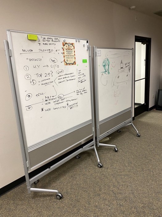 Lot of (3) Rolling White Boards for sale