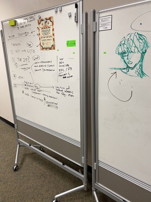 Lot of (3) Rolling White Boards for sale