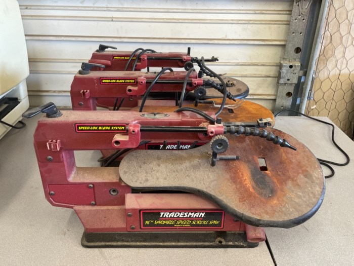 Lot of (3) Tradesman 16” Variable Speed Scroll Saws for sale