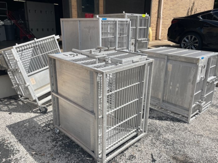 Lot of (5) Assorted Metal Animal Enclosures for sale