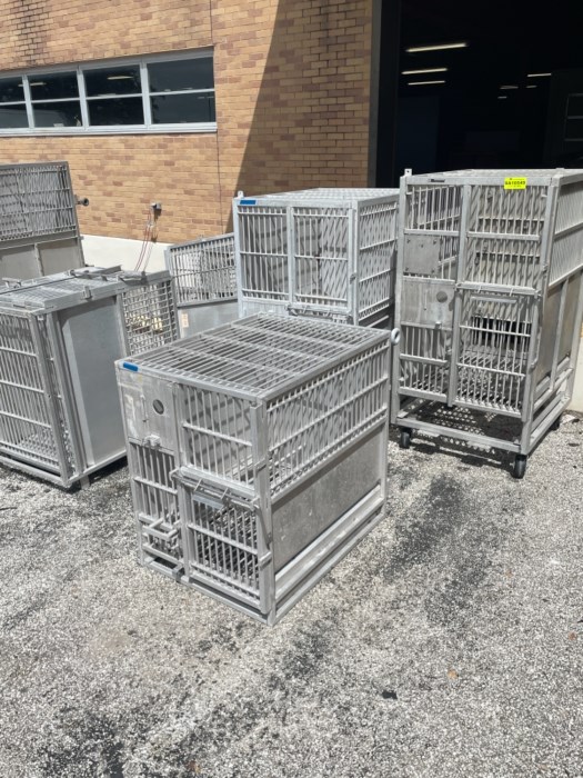 Lot of (5) Assorted Metal Animal Enclosures for sale
