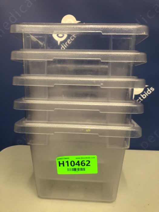 Lot of (5) Winco PFSH9 5 Gallon Clear Food Storage Bin for sale