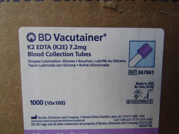 Lot Of 6 Cases Bd Vacutainer Plus Bd Vacutainer Edta Tubes For Sale