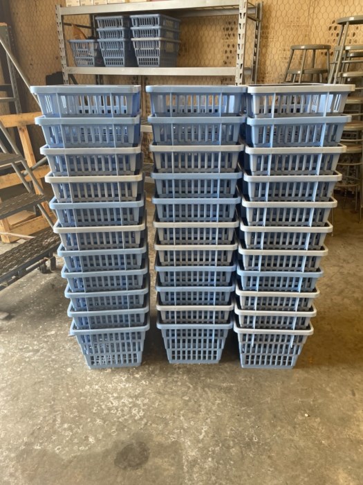 Lot of Approximately (33) Grocery Store Style Shopping Baskets for sale