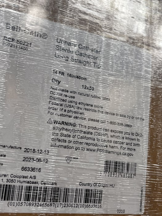 Pallet Coloplast Catheter 50221, Coviden Dover 3450 for sale