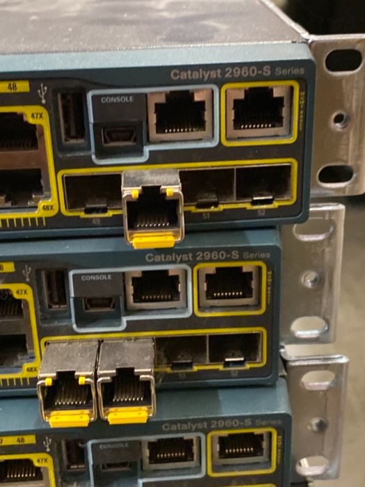 Pallet filled with Cisco catalyst switches for sale