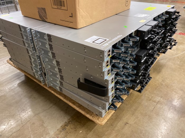Pallet filled with Cisco Switches for sale