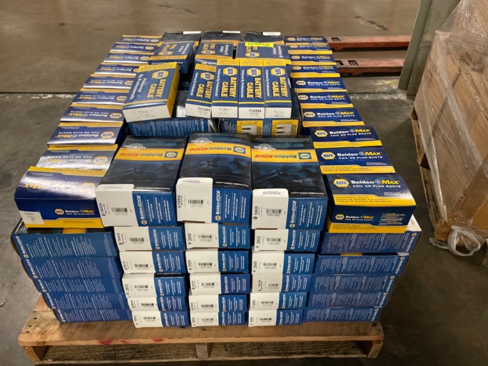 New Napa Auto Parts, Pallet of estimated (200) Spark Plug Wires