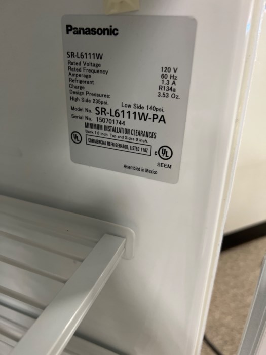 Panasonic SRL6111WPA Under Counter Medical / Lab Refrigerator for sale