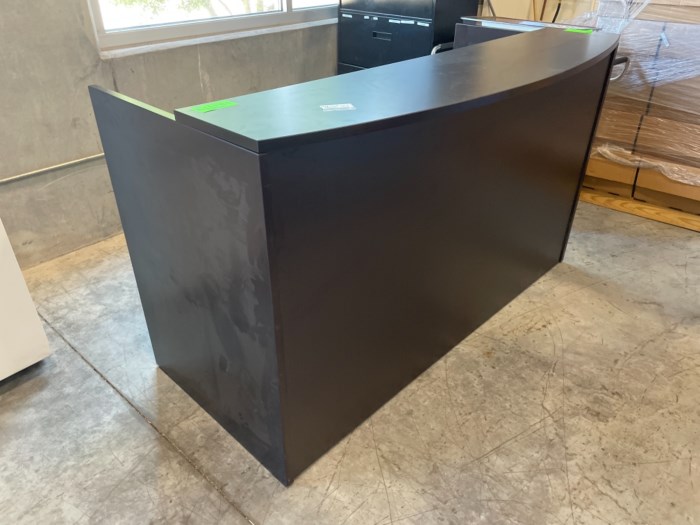 Lot of (1) Large Black Receptionist Desk for sale