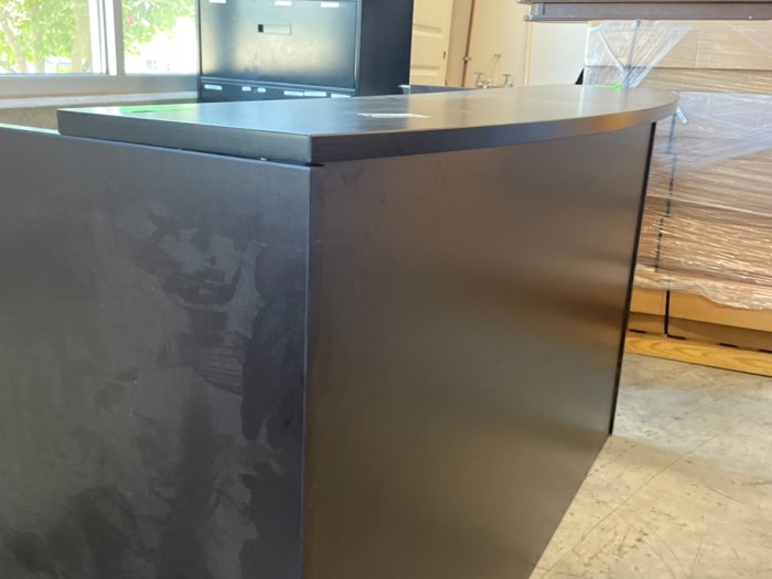 Lot of (1) Large Black Receptionist Desk for sale