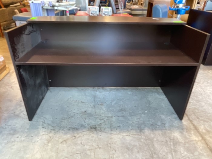 Lot of (1) Large Black Receptionist Desk for sale