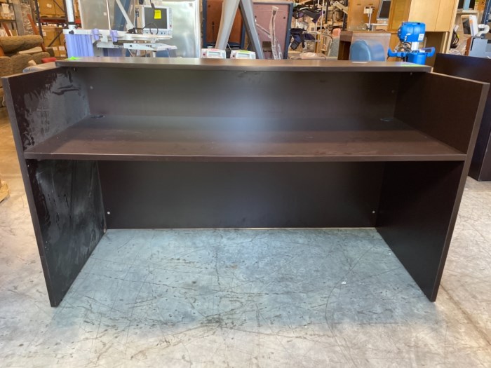 Lot of (1) Large Black Receptionist Desk for sale