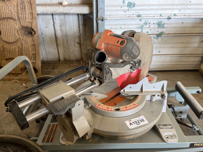 Ridgid 12” Miter Saw w/ Ridgid MSUV Miter Saw Utility Vehicle for sale