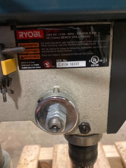Ryobi 10” Drill Press for sale