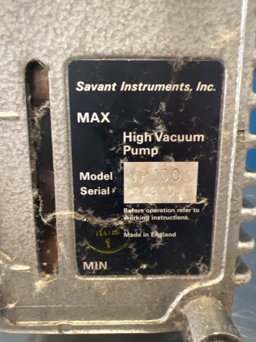 Savant VP 100 Two Stage Vacuum Pump w/ Frank Electric 1/2 HP Motor for sale