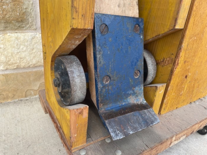 Set of (2) Johnson Pry Bars Including Rolling Stand for sale