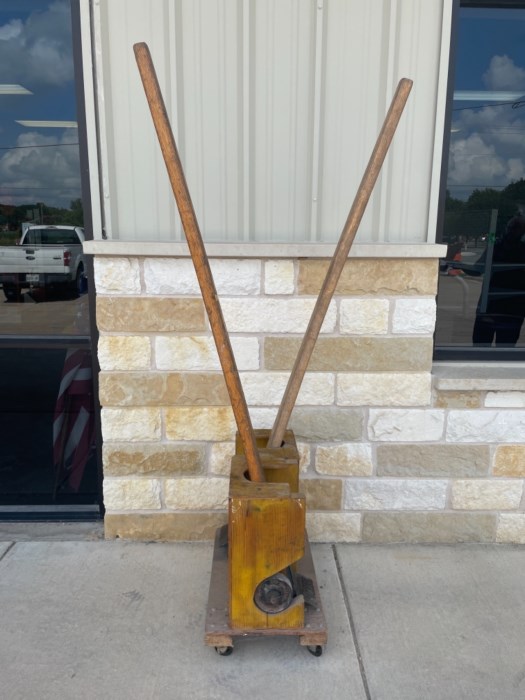 Set of (2) Johnson Pry Bars Including Rolling Stand for sale