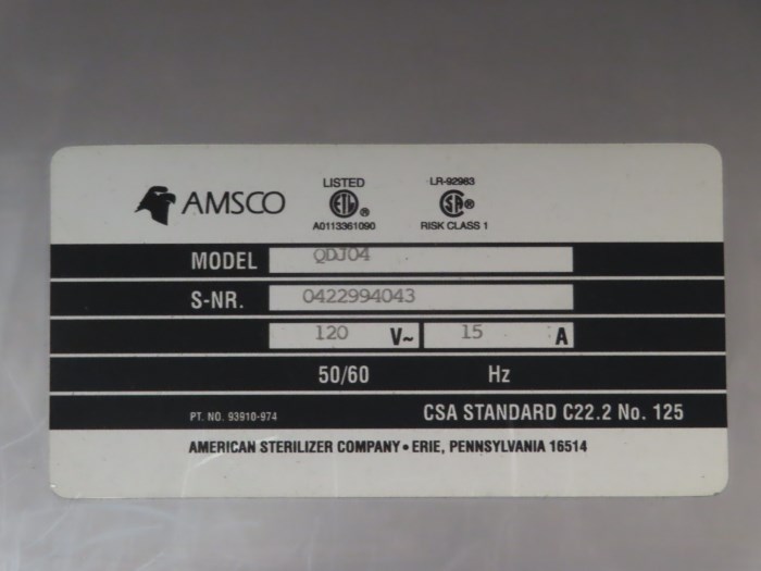 Steris QDJ04 Amsco Warming for sale