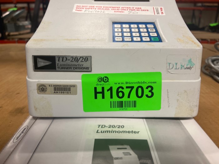 Turner Design's DLReady TD20/20 Luminometer for sale