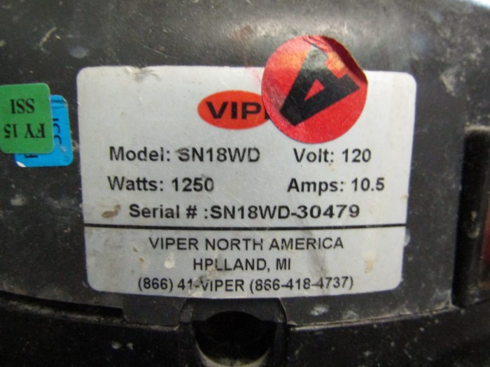 Viper Shovelnose SN18WD Wet/Dry Vacuum for sale