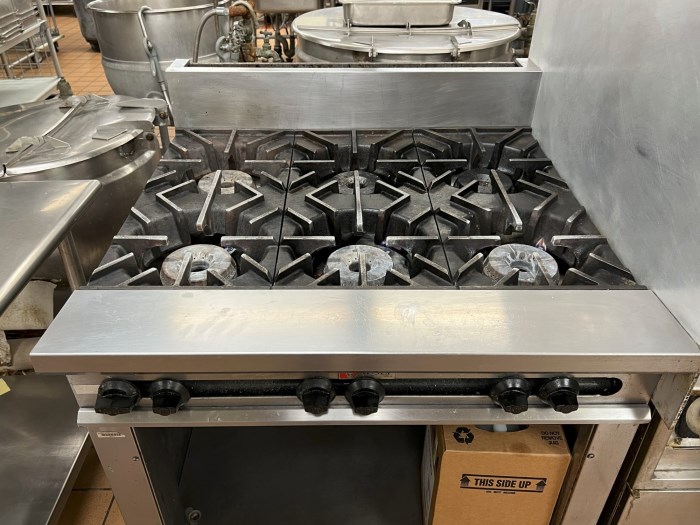 Wolf Brand Industrial Six Burner Stove w/ Understorage for sale