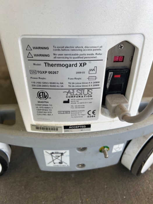 ZOLL ALSIUS THERMOGARD XP TEMPERATURE MANAGEMENT SYSTEM for sale